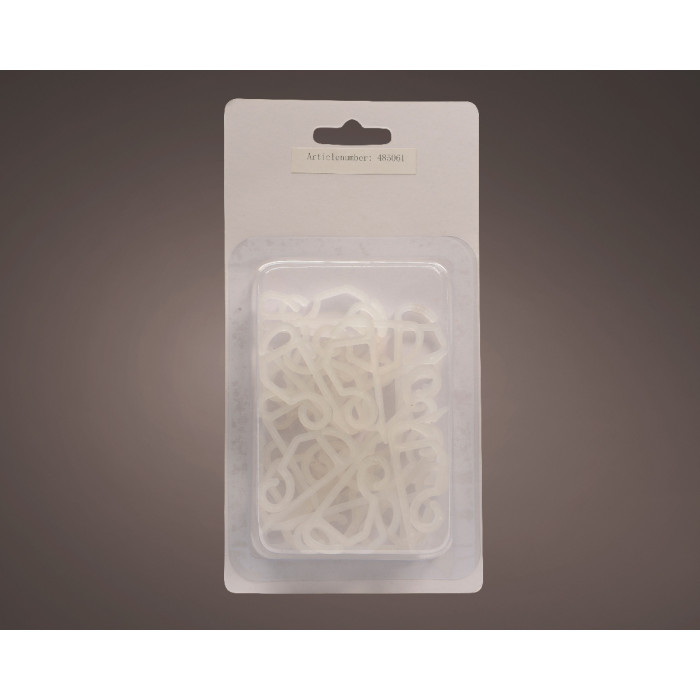 Dakgoothaakjes 5,5 x 2,2CM wit voor lichtstring – set van 24 stuks