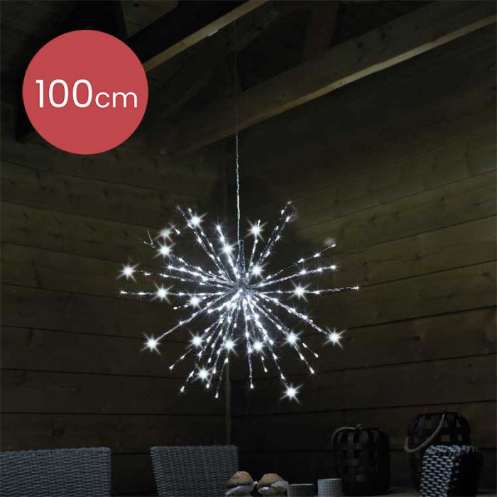 Poolster zilver met 280 micro LED lampjes - Ø 100CM 