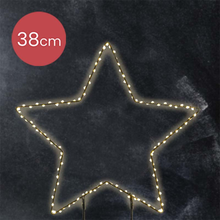 Metalen prik kerstster met 110 LED lampjes voor buiten - 38cm