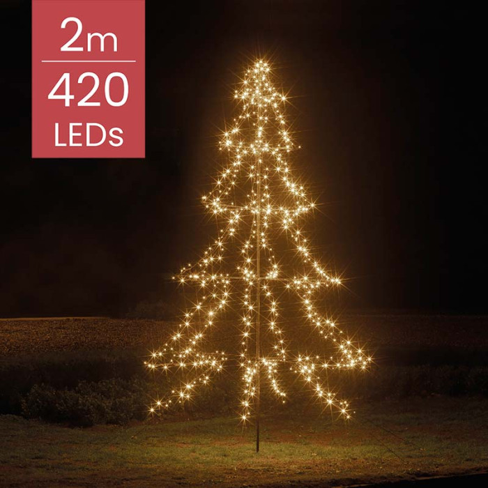 Buiten Kerstboom met 420 LED lampjes - warm wit - 200CM 