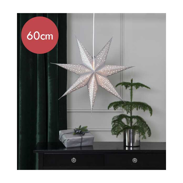 Zilver hangende kerstster Blinka  - 60 cm