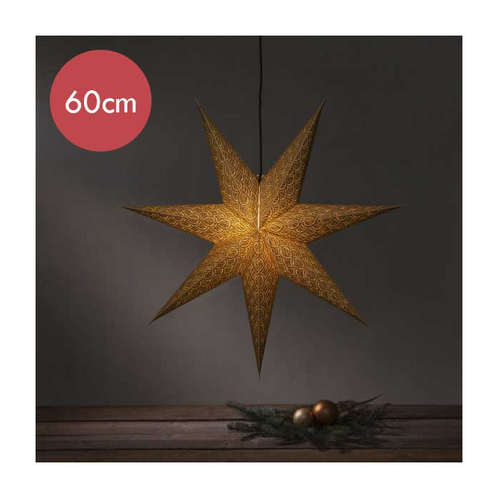 Gouden papieren kerstster Brodie  - 60 cm