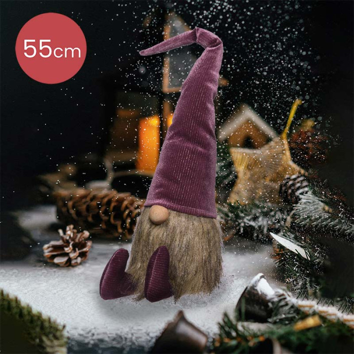 Kerstkabouter paars - 55CM