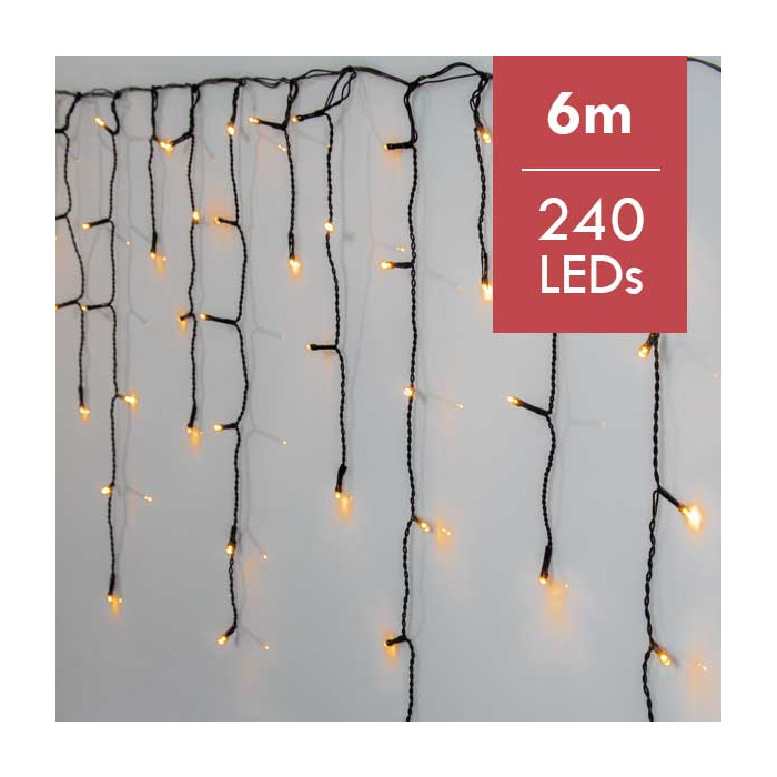 Gouden ijspegelverlichting - 6meter - 240leds