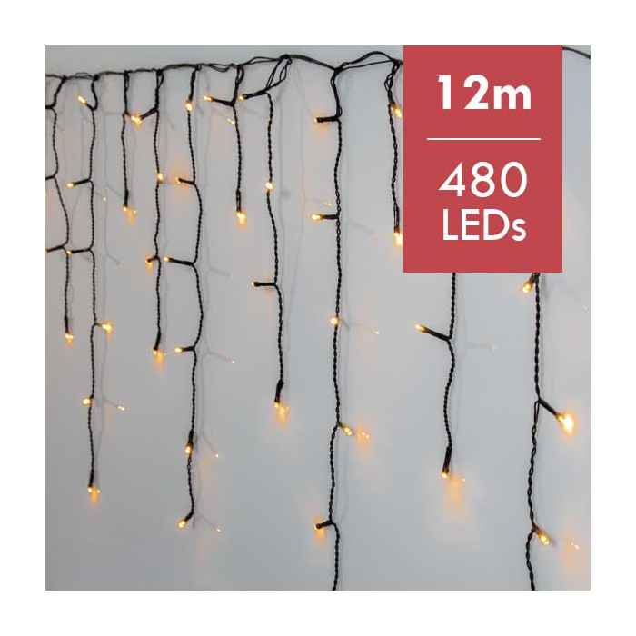 Gouden ijspegelverlichting - 12meter - 480leds