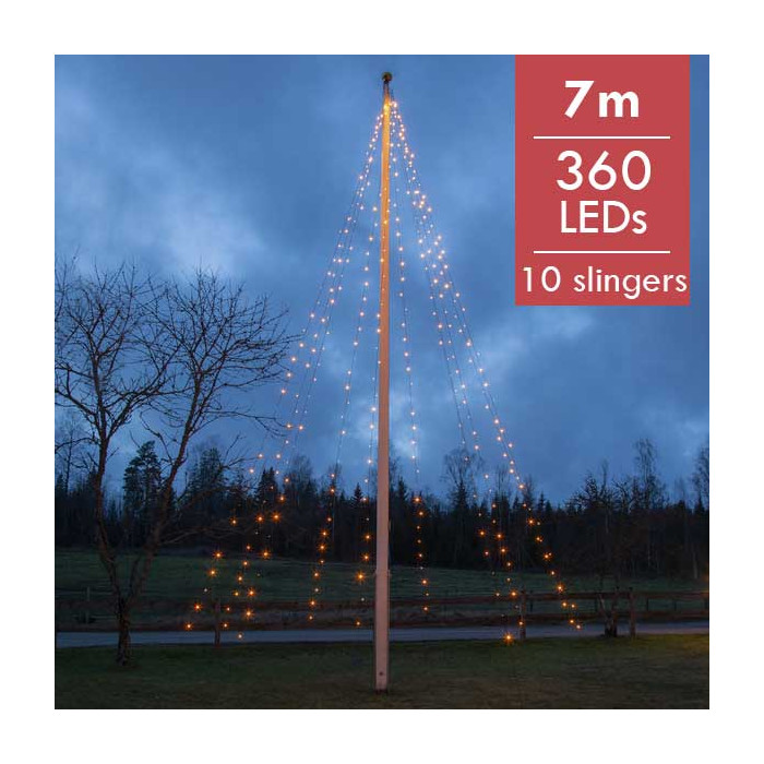 Gouden vlaggenmast verlichting 7meter - 360leds