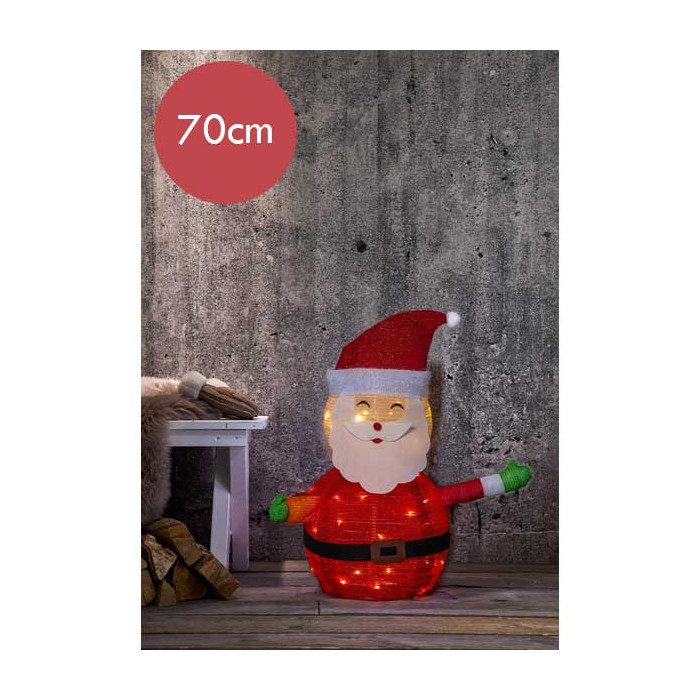 3D Kerstman met 45 LED lampjes - 70 cm