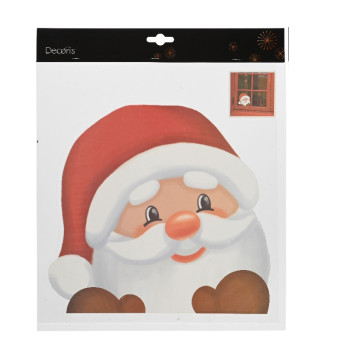 Raamdecoratie - Kerstman sticker 28,5x30 cm