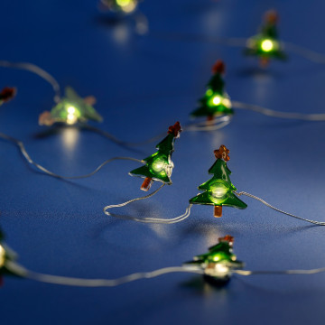 Micro LED string met Kerstboompjes - 190cm - 20LEDs