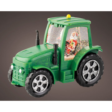 Kerst waterspinner - Tractor met muziek - 17cm