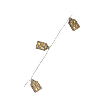 Decoratieve lichtstring - Bruine huisjes -135 cm - 10LEDs