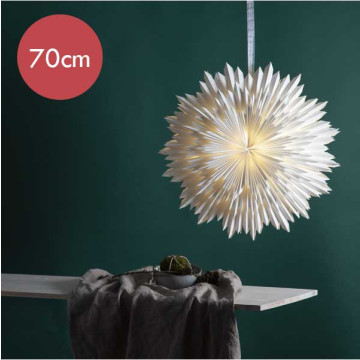 Witte papieren kerstster Ice  - 70 cm