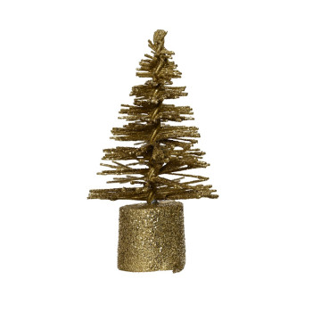 Kerstboompje Brush Micro - Goud ø3,5x7 cm