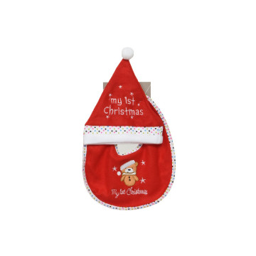 Kerst Baby Slabbetje met Muts - Beer